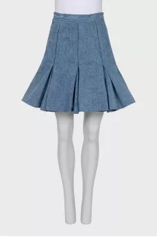 Full denim skirt with a zipper