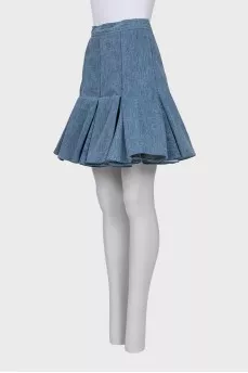 Full denim skirt with a zipper
