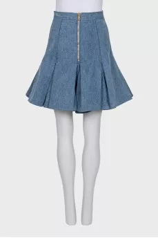 Full denim skirt with a zipper