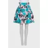 Silk skirt with contrast print