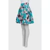 Silk skirt with contrast print