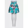 Silk skirt with contrast print