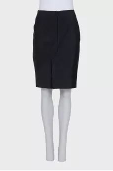 Wool skirt with raw edges