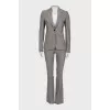 Gray suit with flared trousers
