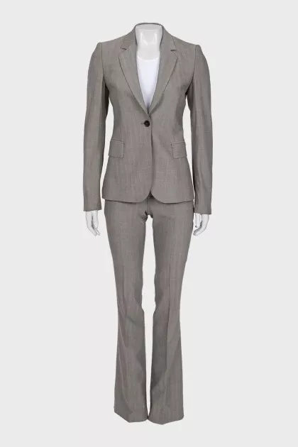 Gray suit with flared trousers