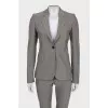 Gray suit with flared trousers