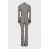 Gray suit with flared trousers