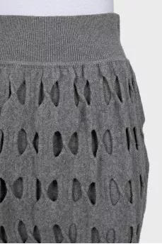 Wool skirt with shaped cutouts