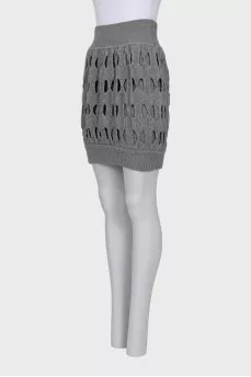 Wool skirt with shaped cutouts