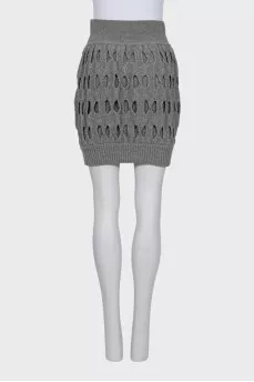 Wool skirt with shaped cutouts