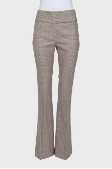 Checkered suit with flared trousers