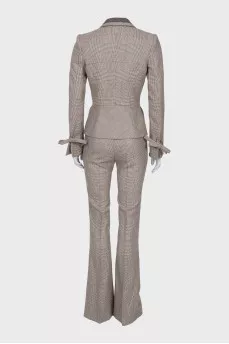 Checkered suit with flared trousers
