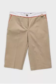 Straight shorts with zipped pockets