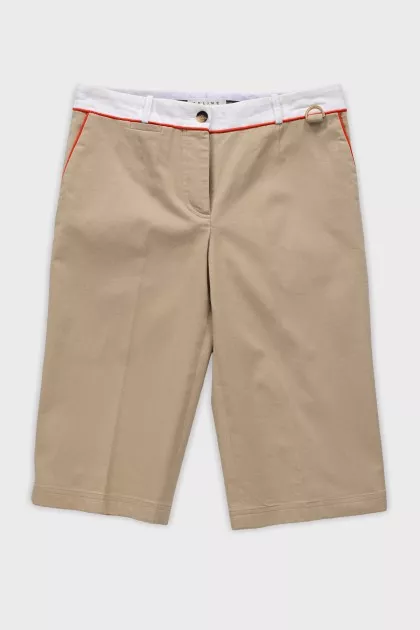 Straight shorts with zipped pockets