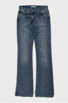 Mid-rise flared jeans