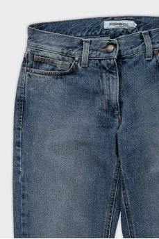 Mid-rise flared jeans