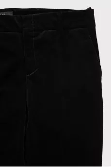 Velvet trousers with creases