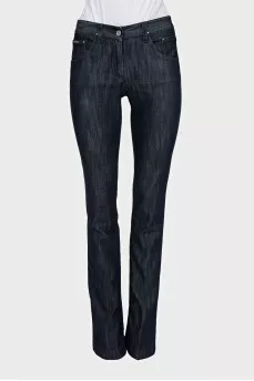 Blue straight-leg jeans