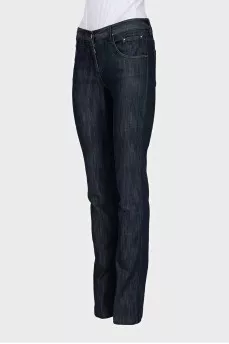 Blue straight-leg jeans