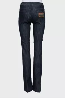 Blue straight-leg jeans