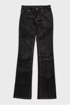 Flared jeans with contrast stitching