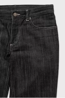 Flared jeans with contrast stitching