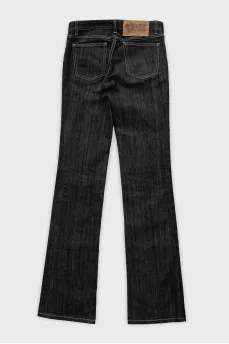 Flared jeans with contrast stitching