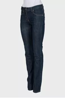 Low-rise blue jeans