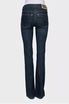 Low-rise blue jeans