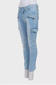 Skinny fit jeans with patch pockets