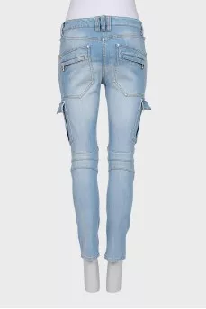 Skinny fit jeans with patch pockets