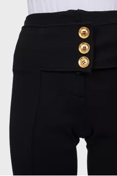 Wide-leg trousers with gold buttons