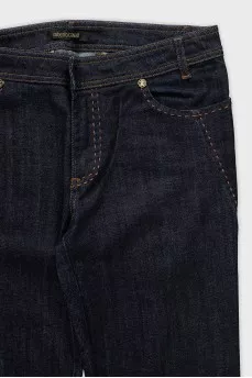 Straight-leg jeans with contrast stitching