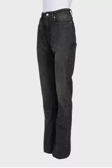 Gray flared jeans
