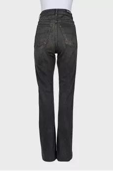 Gray flared jeans