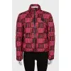 Straight down jacket with a bright print
