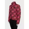 Straight down jacket with a bright print