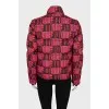 Straight down jacket with a bright print