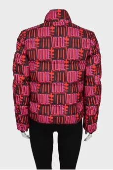 Straight down jacket with a bright print