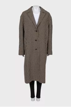 Oversized checkered coat