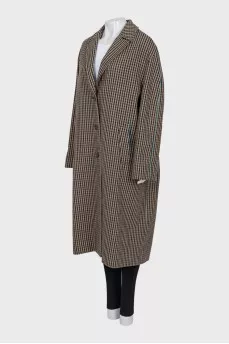Oversized checkered coat