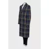Single-breasted checkered coat