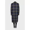 Single-breasted checkered coat