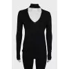 Black pullover with a collar
