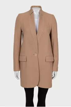Beige button-down coat