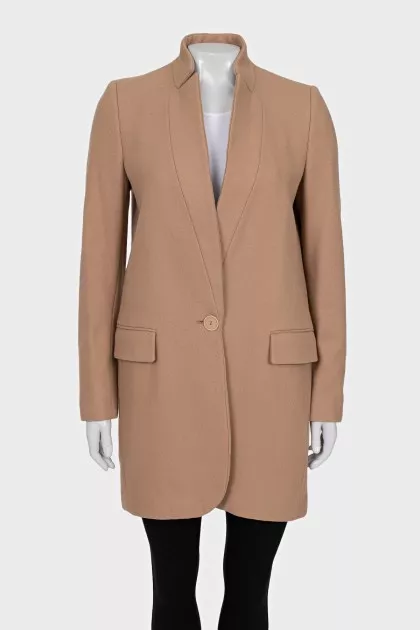 Beige button-down coat