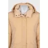 Double-sided down jacket with a straight cut and a zipper