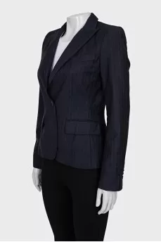 Fitted pinstripe wool jacket