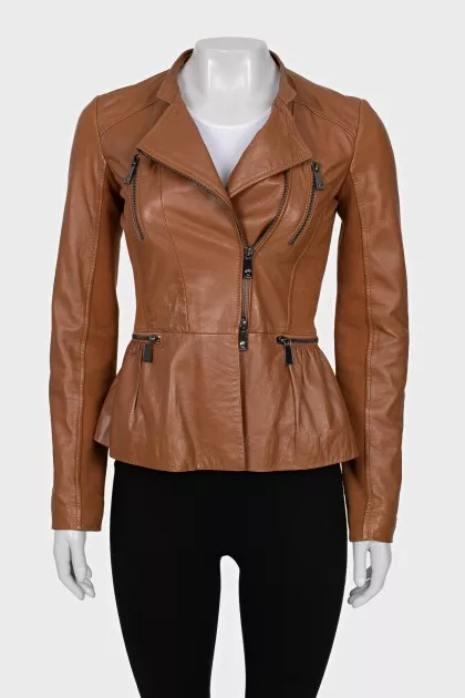 Brown leather jacket