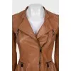 Brown leather jacket